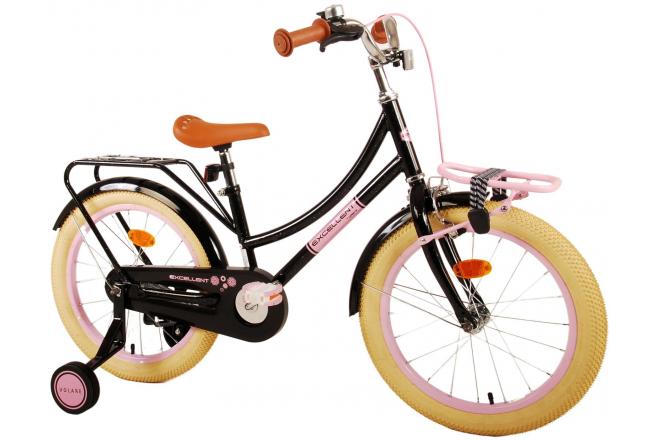 Volare Excellent Kinderfahrrad - Mädchen -18 Zoll - Schwarz - 95% zusammengebaut