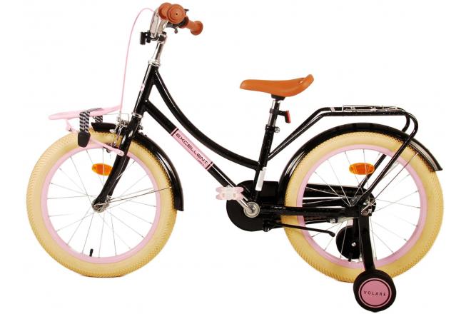 Volare Excellent Kinderfahrrad - Mädchen -18 Zoll - Schwarz - 95% zusammengebaut