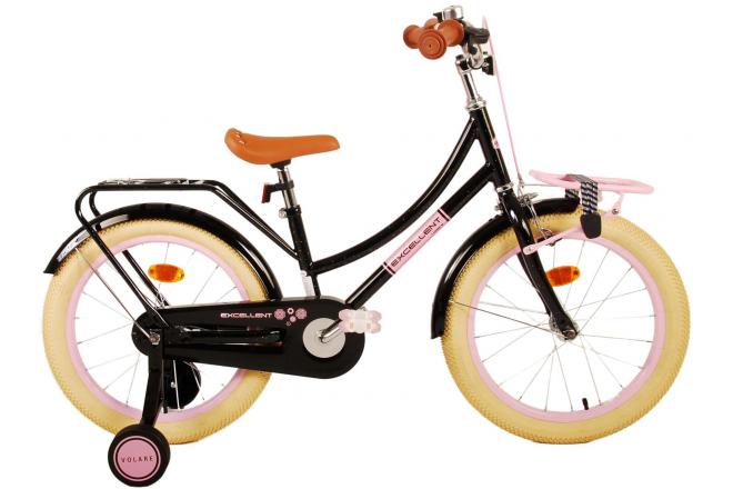 Volare Excellent Kinderfahrrad - Mädchen -18 Zoll - Schwarz - 95% zusammengebaut