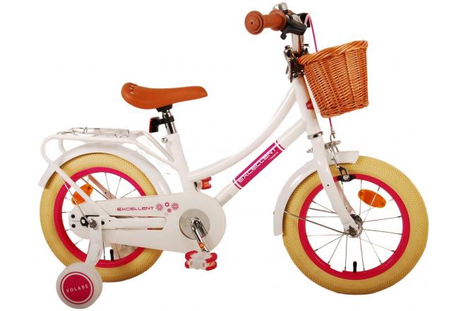 Volare Excellent Kinderfahrrad - Mädchen - 14 Zoll - Weiß