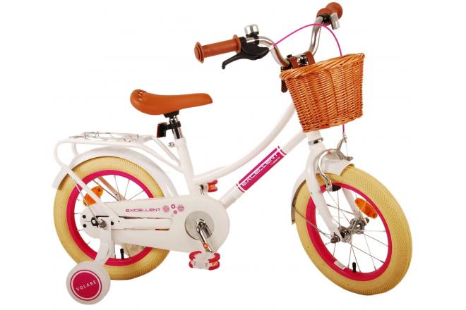 Volare Excellent Kinderfahrrad - Mädchen - 14 Zoll - Weiß