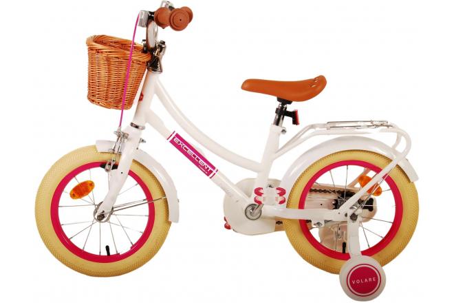 Volare Excellent Kinderfahrrad - Mädchen - 14 Zoll - Weiß