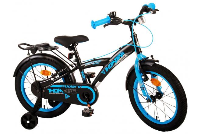 Volare Thombike Kinderfahrrad - Jungen - 16 Zoll - Schwarz Blau - Zweihandbremsen