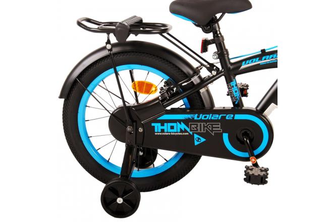 Volare Thombike Kinderfahrrad - Jungen - 16 Zoll - Schwarz Blau - Zweihandbremsen