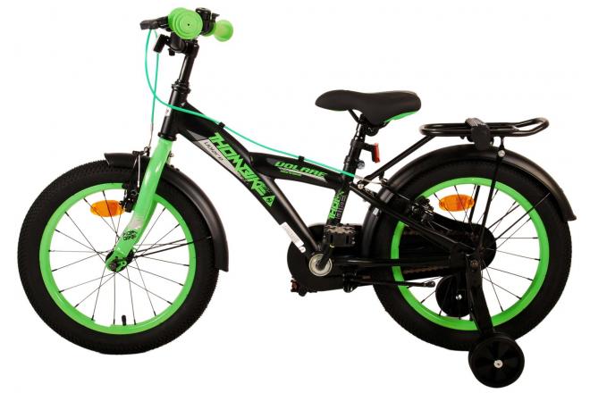 Volare Thombike Kinderfahrrad - Jungen - 16 Zoll - Schwarz Grün - Zweihandbremsen