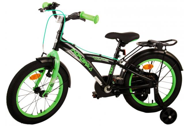 Volare Thombike Kinderfahrrad - Jungen - 16 Zoll - Schwarz Grün - Zweihandbremsen