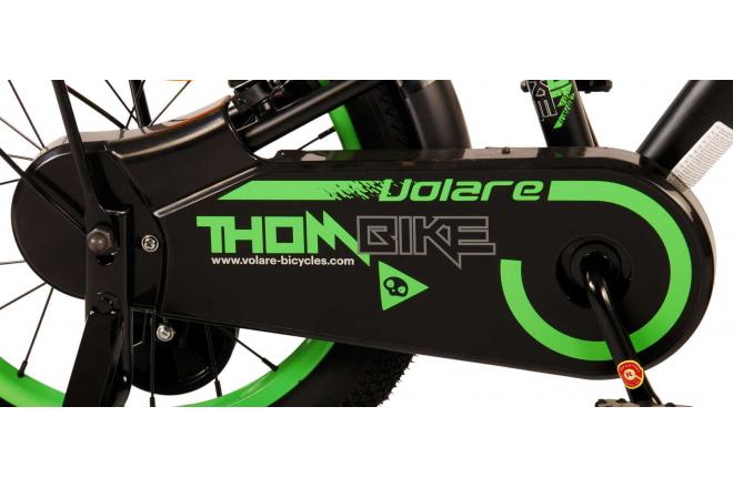 Volare Thombike Kinderfahrrad - Jungen - 16 Zoll - Schwarz Grün - Zweihandbremsen