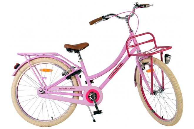 Volare Excellent Kinderfahrrad - Mädchen - 24 Zoll - Rosa- Zwei Handbremsen