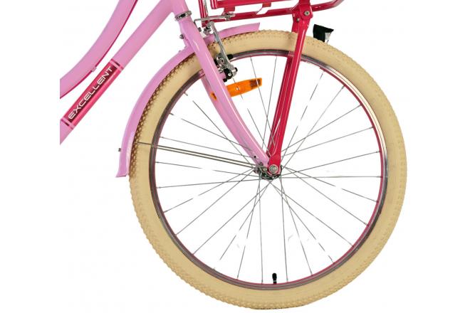 Volare Excellent Kinderfahrrad - Mädchen - 24 Zoll - Rosa- Zwei Handbremsen