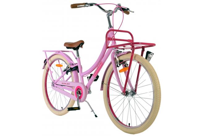 Volare Excellent Kinderfahrrad - Mädchen - 24 Zoll - Rosa- Zwei Handbremsen