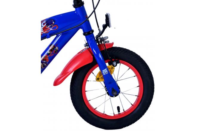 Sonic Prime Kinderfahrrad - Jungen - 12 Zoll - Blau Rot - Zweihandbremsen