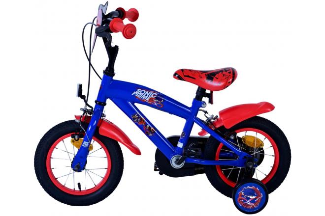 Sonic Prime Kinderfahrrad - Jungen - 12 Zoll - Blau Rot - Zweihandbremsen