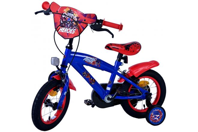 Sonic Prime Kinderfahrrad - Jungen - 12 Zoll - Blau Rot - Zweihandbremsen