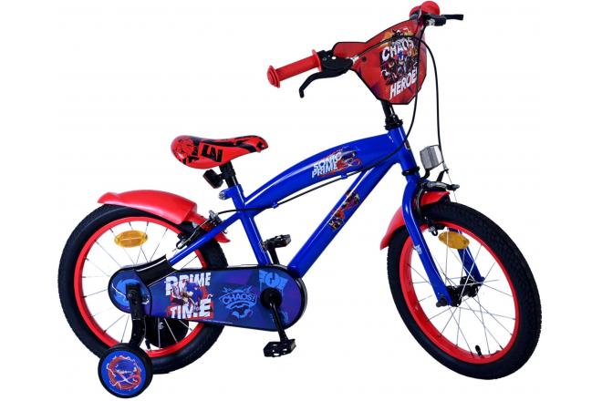 Sonic Prime Kinderfahrrad - Jungen - 16 Zoll - Blau Rot - Zweihandbremsen