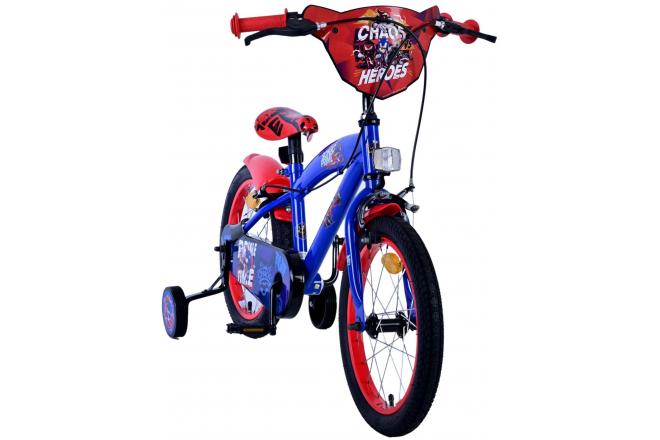 Sonic Prime Kinderfahrrad - Jungen - 16 Zoll - Blau Rot - Zweihandbremsen