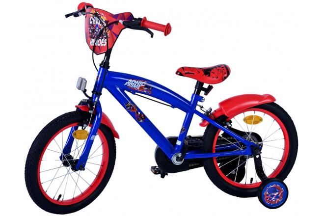 Sonic Prime Kinderfahrrad - Jungen - 16 Zoll - Blau Rot - Zweihandbremsen