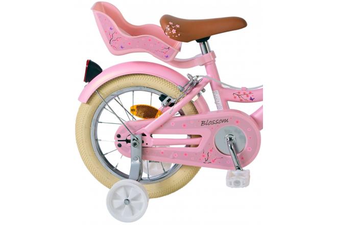 Volare Blossom Kinderfahrrad - Mädchen - 14 Zoll - Rosa - Zweihandbremsen