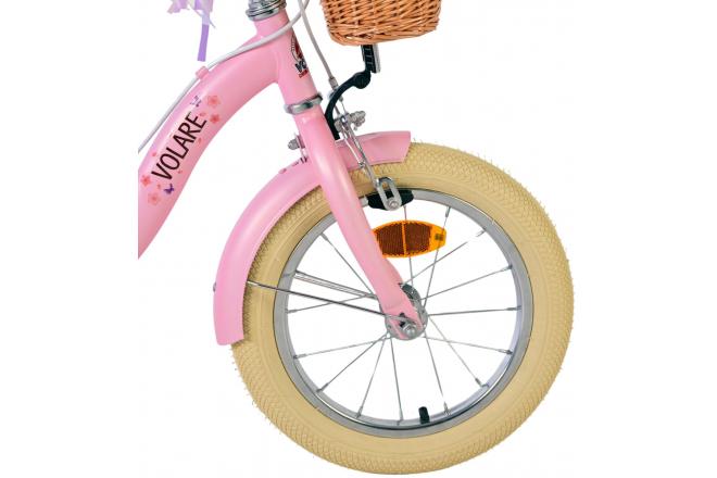 Volare Blossom Kinderfahrrad - Mädchen - 14 Zoll - Rosa - Zweihandbremsen