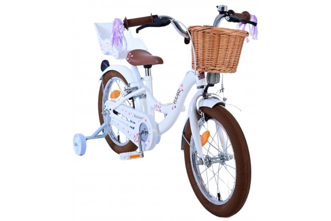 Volare Blossom Kinderfahrrad - Mädchen - 16 Zoll - Weiß - Zweihandbremsen