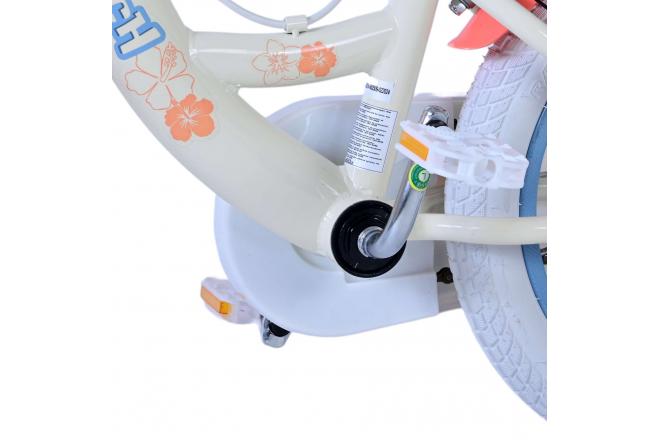 Disney Stitch Kinderfahrrad - Mädchen - 14 Zoll - Creme Koralle Blau - Zweihandbremsen