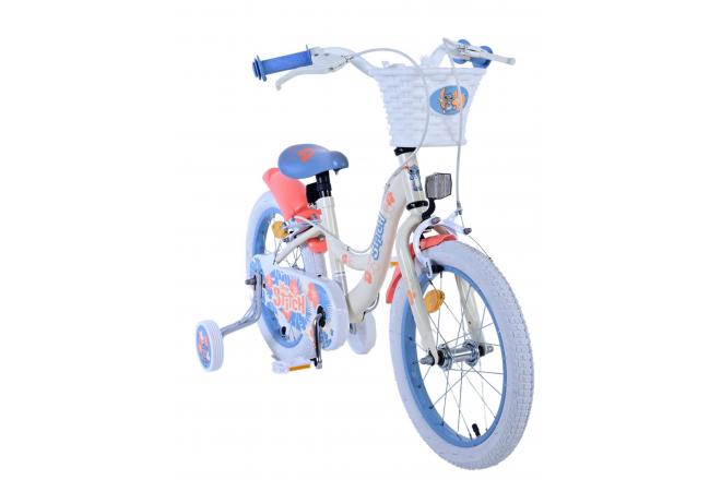 Disney Stitch Kinderfahrrad - Mädchen - 16 Zoll - Creme Koralle Blau - Zweihandbremsen