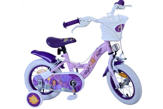 Disney Wish Kinderfahrrad - Mädchen - 12 Zoll - Lila - Zwei Handbremsen