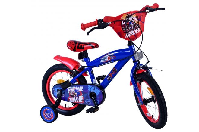 Sonic Prime Kinderfahrrad - Jungen - 14 Zoll - Blau Rot - Zweihandbremsen