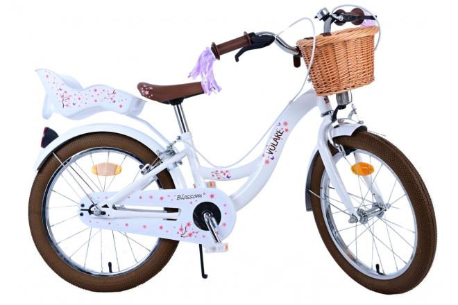 Volare Blossom Kinderfahrrad - Mädchen - 18 Zoll - Weiß - Zweihandbremsen