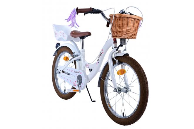 Volare Blossom Kinderfahrrad - Mädchen - 18 Zoll - Weiß - Zweihandbremsen