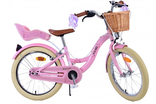 Volare Blossom Kinderfahrrad - Mädchen - 18 Zoll - Rosa - Zwei Handbremsen