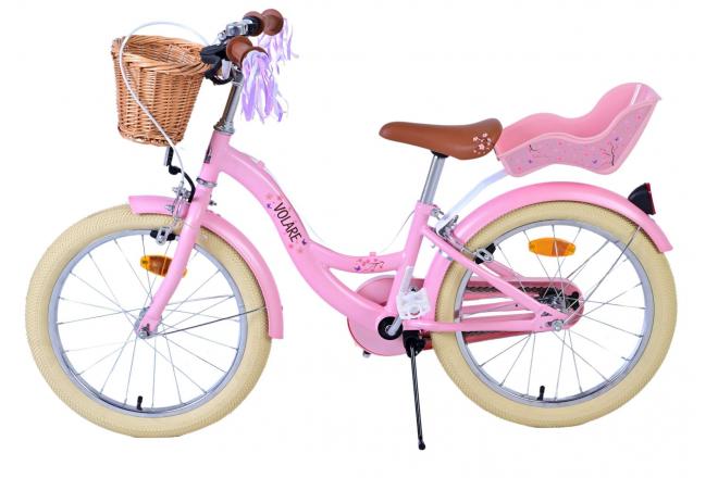 Volare Blossom Kinderfahrrad - Mädchen - 18 Zoll - Rosa - Zwei Handbremsen