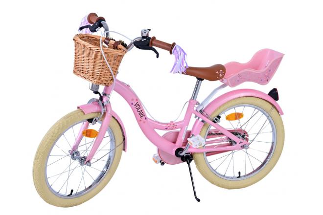 Volare Blossom Kinderfahrrad - Mädchen - 18 Zoll - Rosa - Zwei Handbremsen