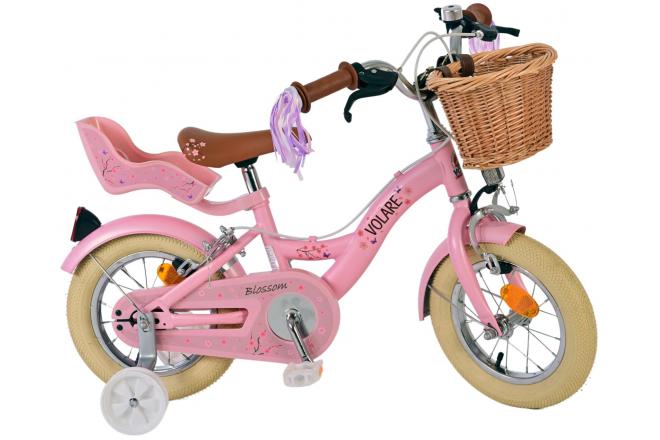 Volare Blossom Kinderfahrrad - Mädchen - 12 Zoll - Rosa - Zwei Handbremsen