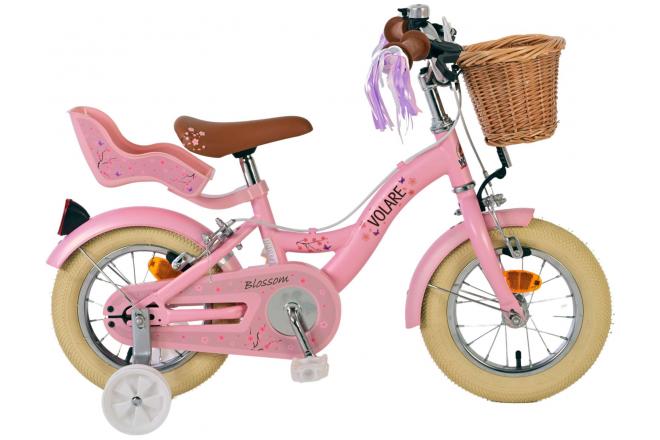 Volare Blossom Kinderfahrrad - Mädchen - 12 Zoll - Rosa - Zwei Handbremsen