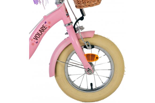 Volare Blossom Kinderfahrrad - Mädchen - 12 Zoll - Rosa - Zwei Handbremsen