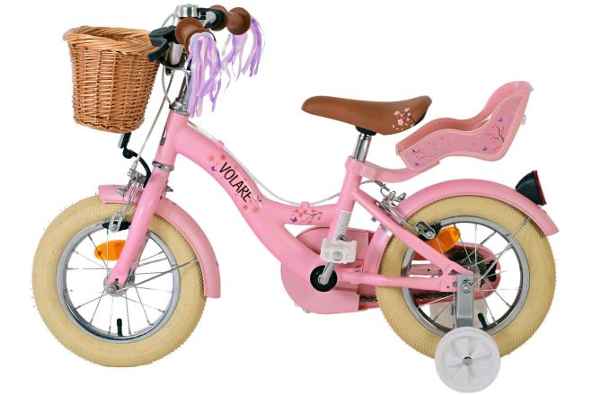 Volare Blossom Kinderfahrrad - Mädchen - 12 Zoll - Rosa - Zwei Handbremsen