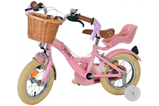 Volare Blossom Kinderfahrrad - Mädchen - 12 Zoll - Rosa - Zwei Handbremsen