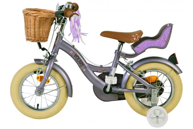 Volare Blossom Kinderfahrrad - Mädchen - 12 Zoll - Lila - Zwei Handbremsen