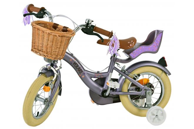 Volare Blossom Kinderfahrrad - Mädchen - 12 Zoll - Lila - Zwei Handbremsen