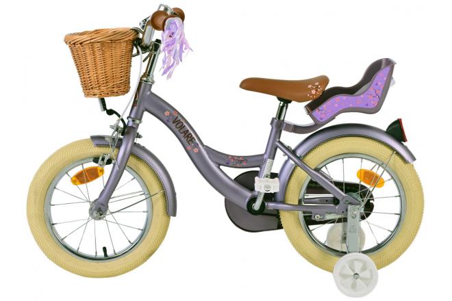 Volare Blossom Kinderfahrrad - Mädchen - 14 Zoll - Lila