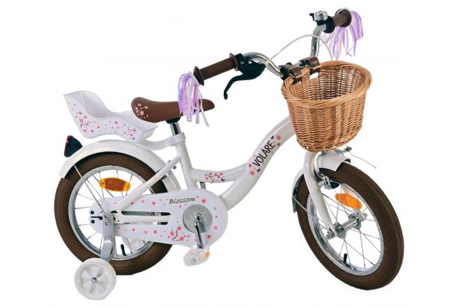 Volare Blossom Kinderfahrrad - Mädchen - 14 Zoll - Weiß