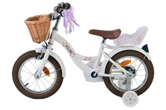 Volare Blossom Kinderfahrrad - Mädchen - 14 Zoll - Weiß