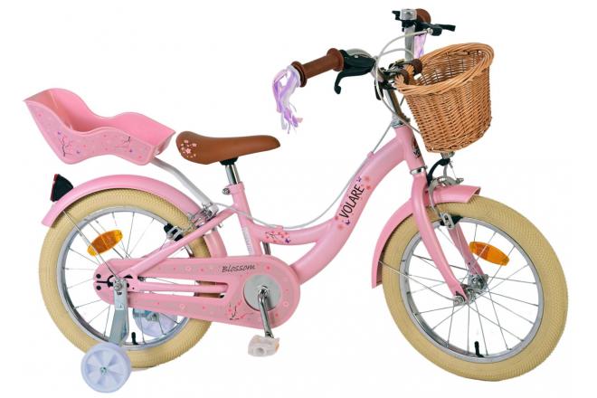 Volare Blossom Kinderfahrrad - Mädchen - 16 Zoll - Rosa - Zweihandbremsen