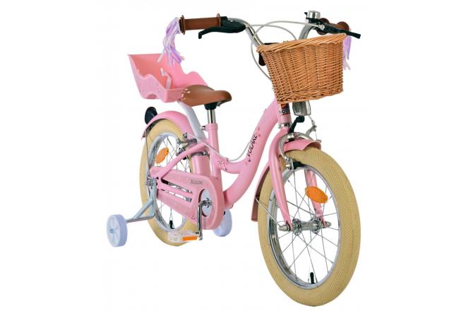 Volare Blossom Kinderfahrrad - Mädchen - 16 Zoll - Rosa - Zweihandbremsen