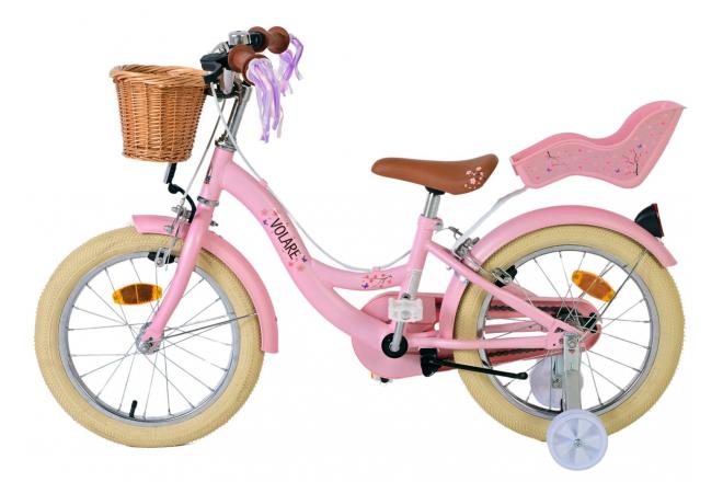 Volare Blossom Kinderfahrrad - Mädchen - 16 Zoll - Rosa - Zweihandbremsen