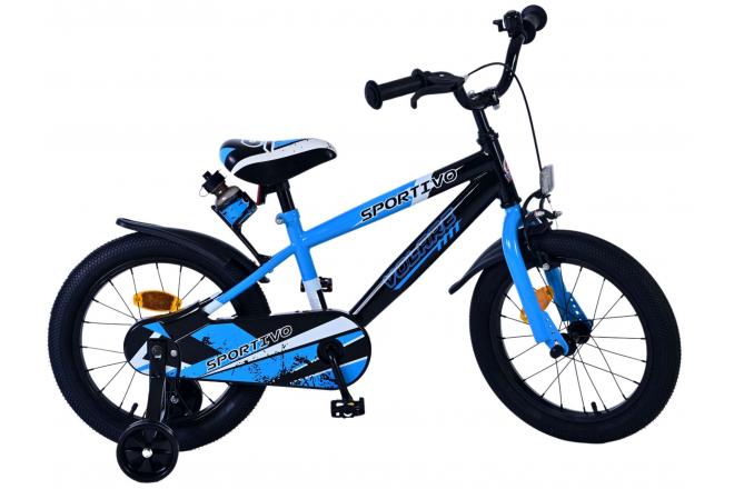 Volare Sportivo Kinderfahrrad - Jungen - 16 Zoll - Blau Schwarz