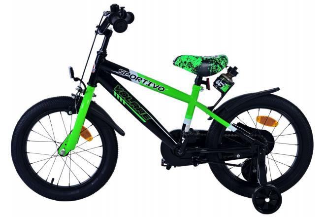 Volare Sportivo Kinderfahrrad - Jungen - 16 Zoll - Grün Schwarz