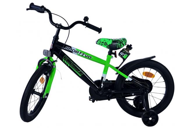 Volare Sportivo Kinderfahrrad - Jungen - 16 Zoll - Grün Schwarz