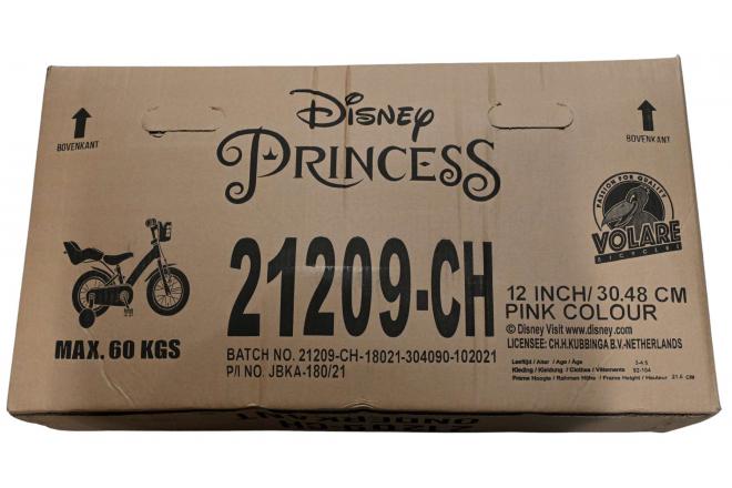 Disney Princess Kinderfahrrad - Mädchen - 12 Zoll - Pink