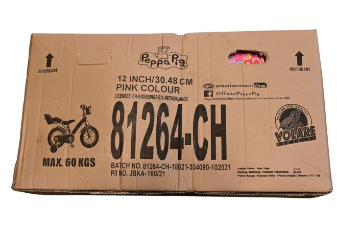 Peppa Pig Kinderfahrrad - Mädchen - 12 Zoll - Pink